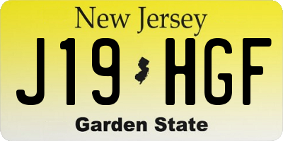 NJ license plate J19HGF