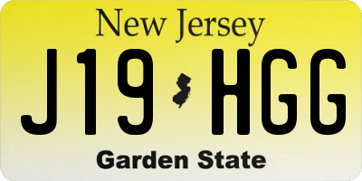 NJ license plate J19HGG