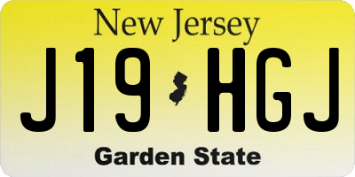 NJ license plate J19HGJ