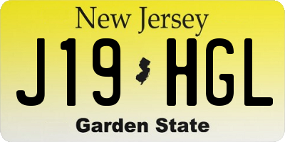 NJ license plate J19HGL