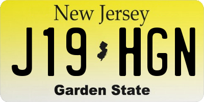 NJ license plate J19HGN