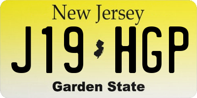 NJ license plate J19HGP