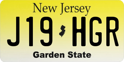 NJ license plate J19HGR