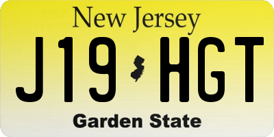 NJ license plate J19HGT