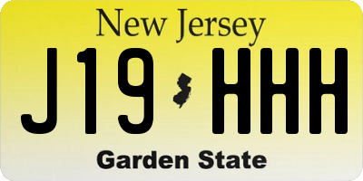 NJ license plate J19HHH