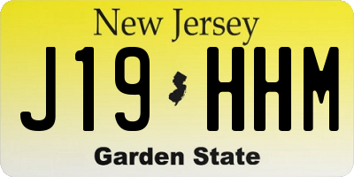 NJ license plate J19HHM