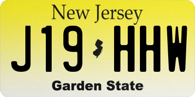 NJ license plate J19HHW