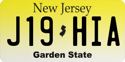 NJ license plate J19HIA