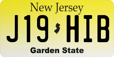 NJ license plate J19HIB