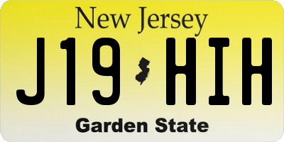 NJ license plate J19HIH
