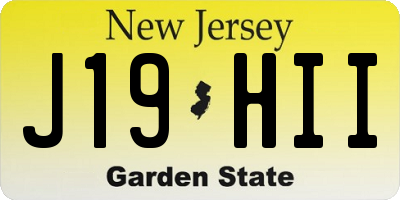 NJ license plate J19HII