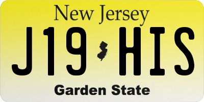 NJ license plate J19HIS