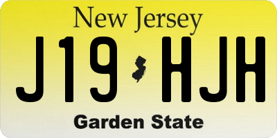 NJ license plate J19HJH