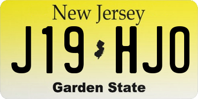 NJ license plate J19HJO
