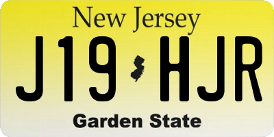 NJ license plate J19HJR
