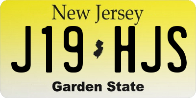 NJ license plate J19HJS