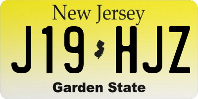 NJ license plate J19HJZ