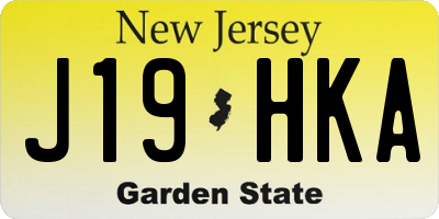 NJ license plate J19HKA