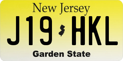 NJ license plate J19HKL