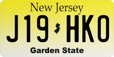 NJ license plate J19HKO