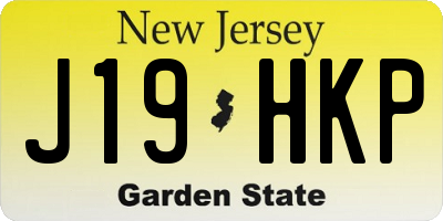 NJ license plate J19HKP