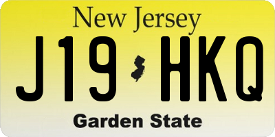 NJ license plate J19HKQ