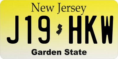 NJ license plate J19HKW
