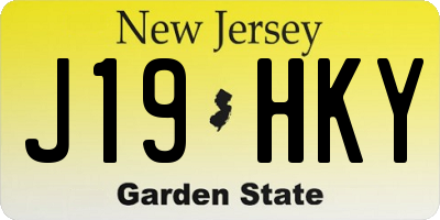 NJ license plate J19HKY