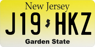 NJ license plate J19HKZ