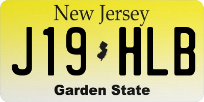 NJ license plate J19HLB