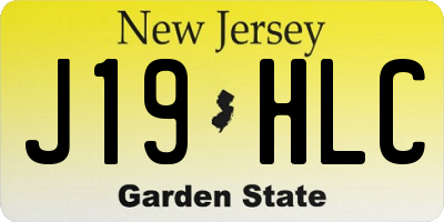 NJ license plate J19HLC