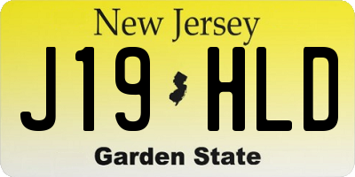 NJ license plate J19HLD