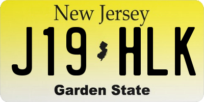 NJ license plate J19HLK