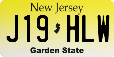 NJ license plate J19HLW