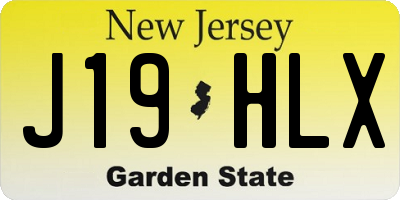 NJ license plate J19HLX