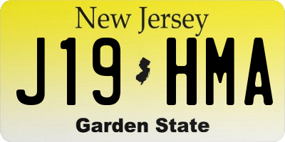 NJ license plate J19HMA