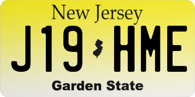 NJ license plate J19HME