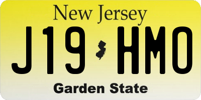 NJ license plate J19HMO