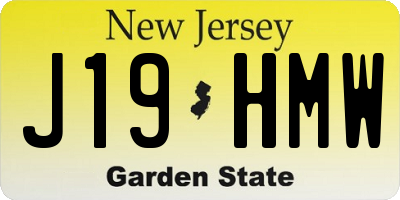 NJ license plate J19HMW