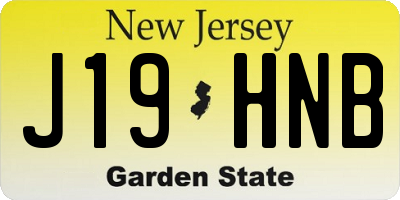 NJ license plate J19HNB