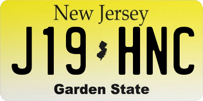 NJ license plate J19HNC