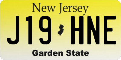 NJ license plate J19HNE