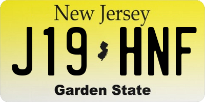 NJ license plate J19HNF