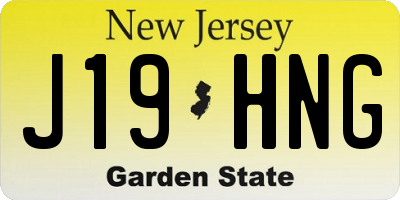 NJ license plate J19HNG