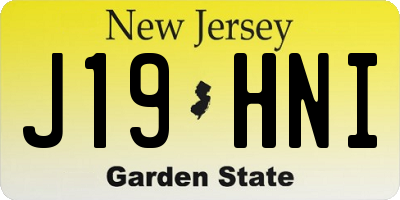 NJ license plate J19HNI