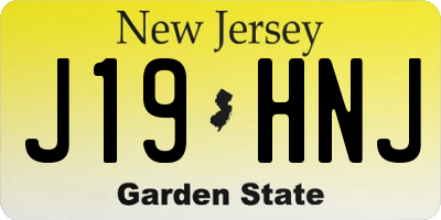 NJ license plate J19HNJ
