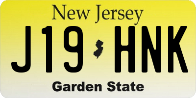 NJ license plate J19HNK
