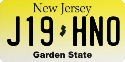 NJ license plate J19HNO