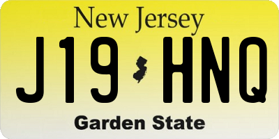 NJ license plate J19HNQ