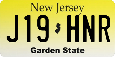 NJ license plate J19HNR